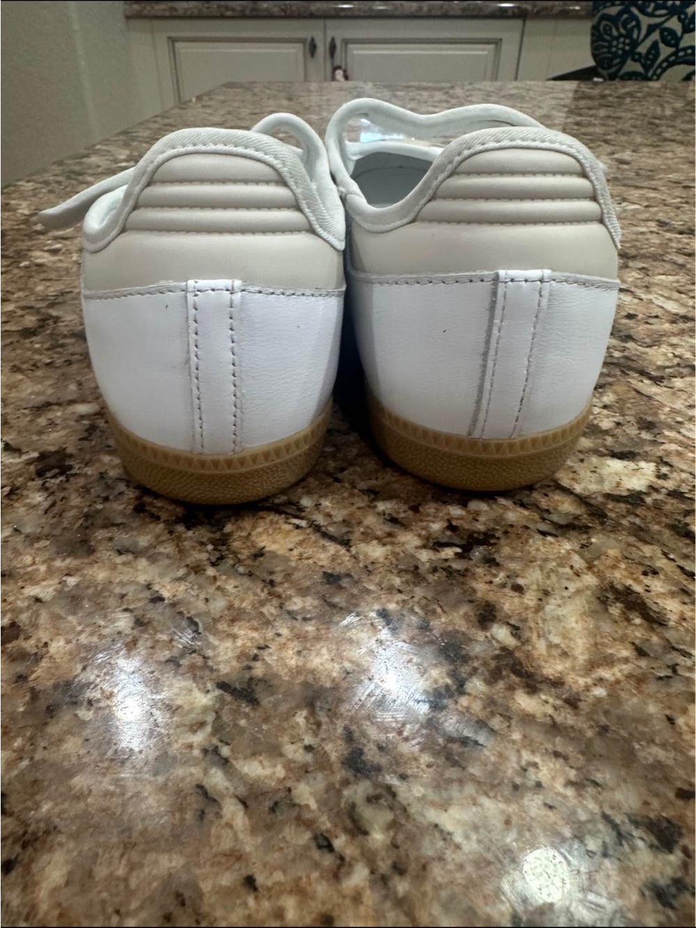 Adidas Samba Mary Jane Sneakers White with Black Stripes and Gum Sole - Picture 2 of 5
